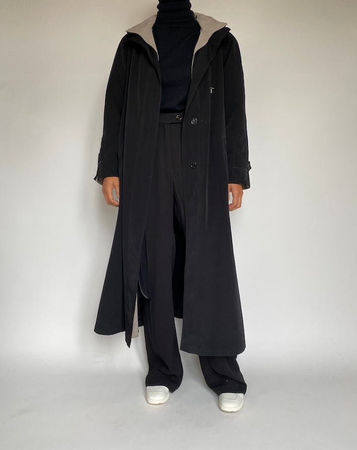 VINTAGE LONG BLACK COAT 2203