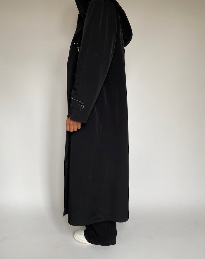 VINTAGE LONG BLACK COAT 2203