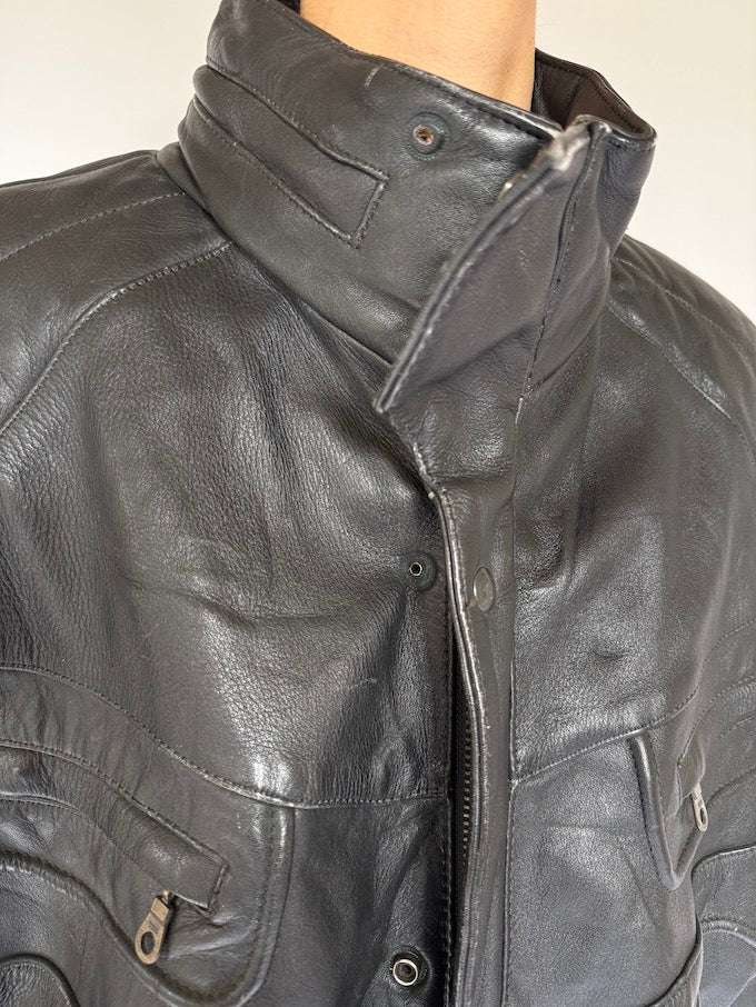 Vintage Black Leather Jacket 5481