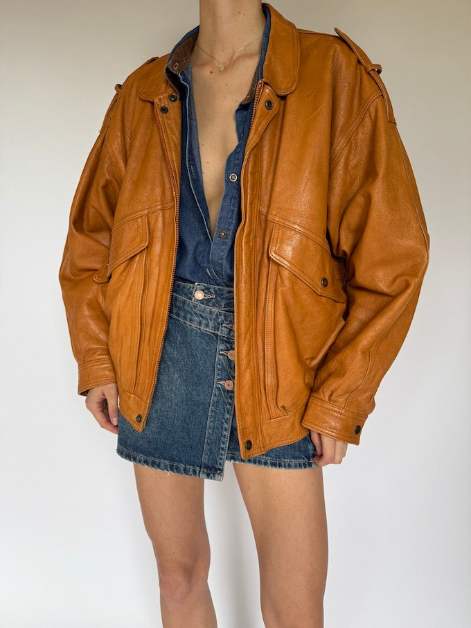 Vintage Oversized Leather Jacket 5360