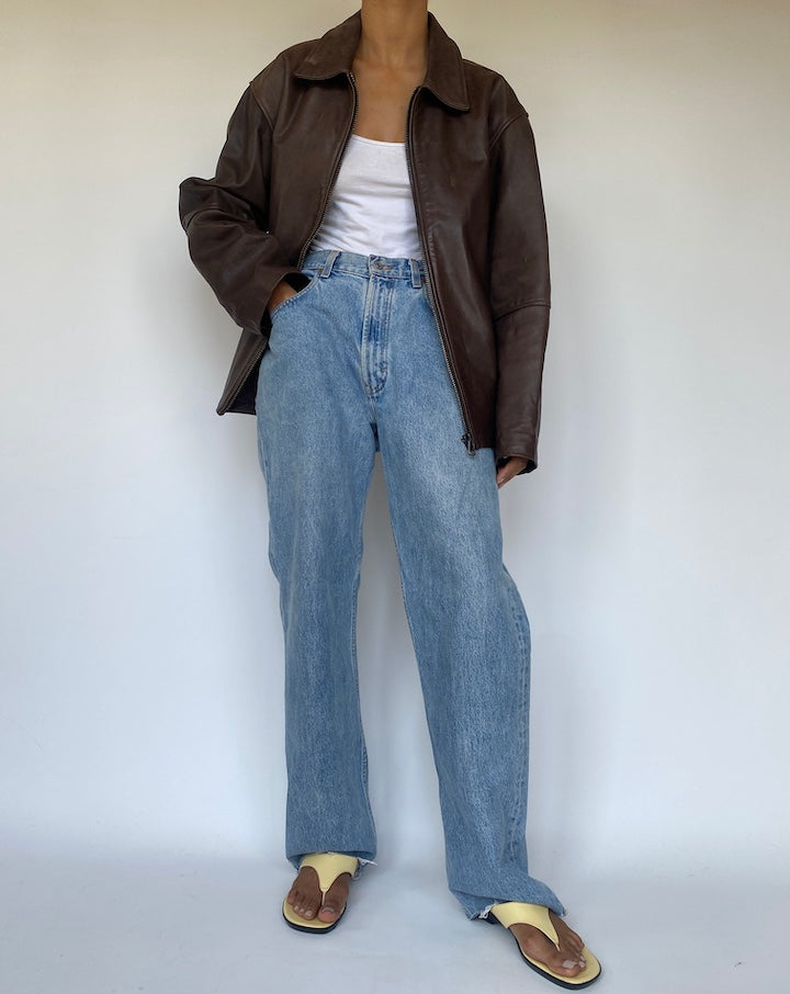 VINTAGE BROWN LEATHER JACKET 3308