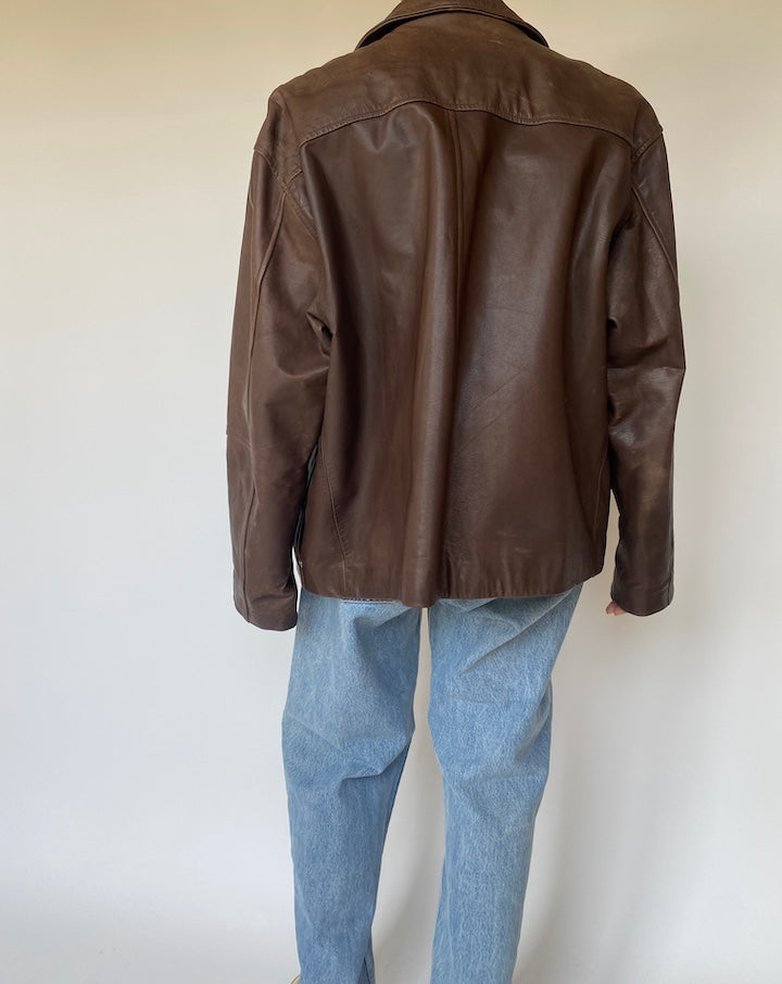 VINTAGE BROWN LEATHER JACKET 3308