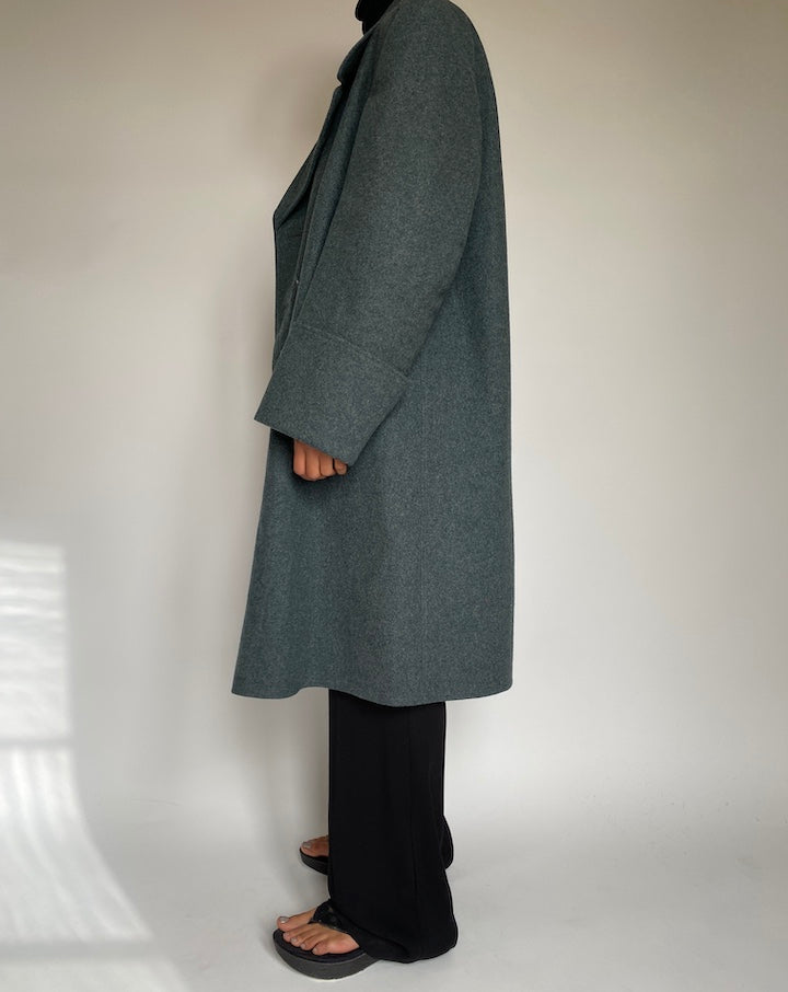 VINTAGE OVERSIZED GREEN COAT 2205
