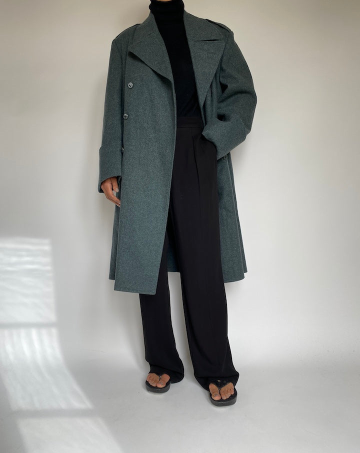 VINTAGE OVERSIZED GREEN COAT 2205