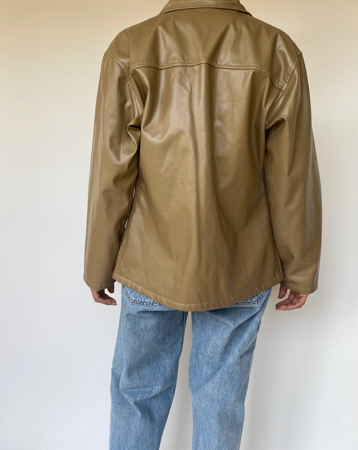 VINTAGE BEIGE FAUX LEATHER JACKET 3309