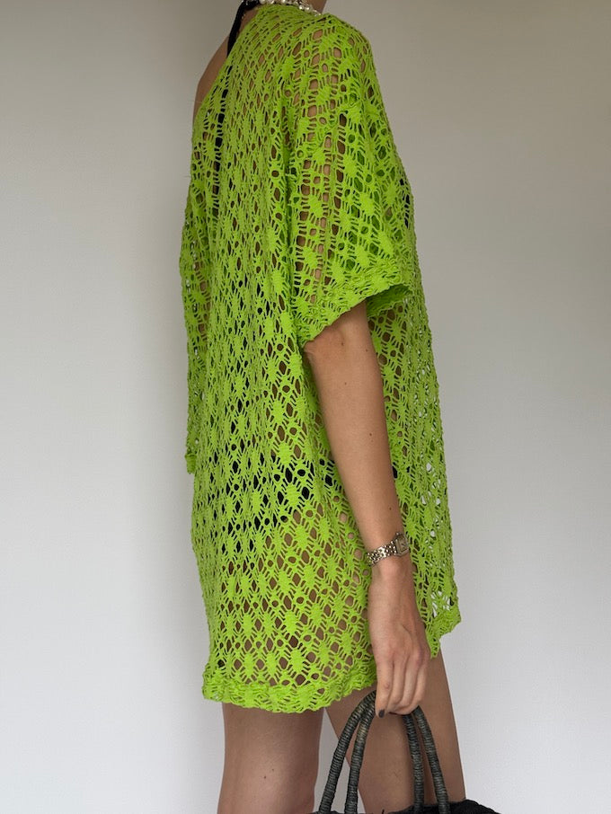 Vintage crochet cover-up green 6236