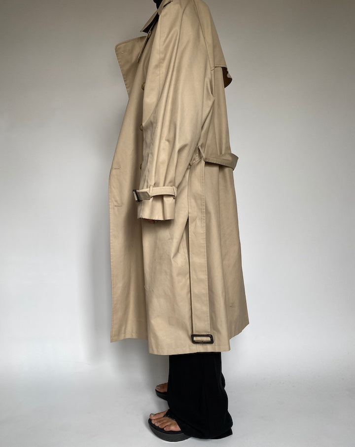 VINTAGE OVERSIZED LONG BEIGE TRENCH COAT 2213