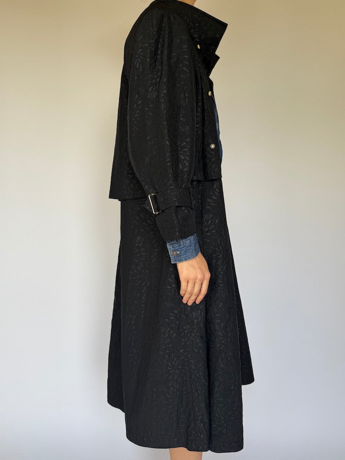 Vintage Black Lightweight Trench Coat 4164