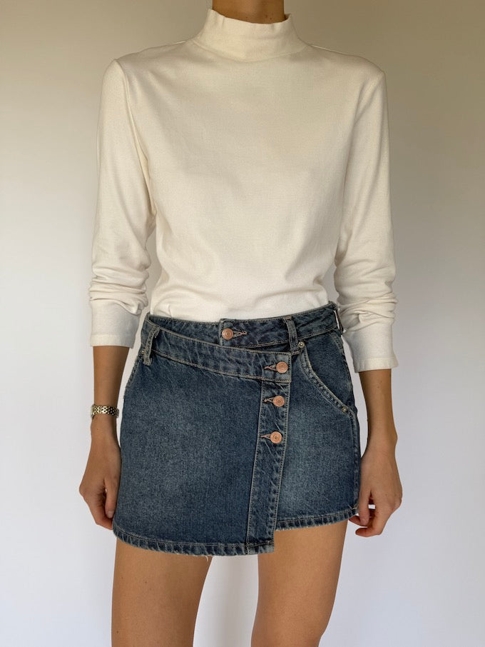 Vintage White Turtleneck Top 5566