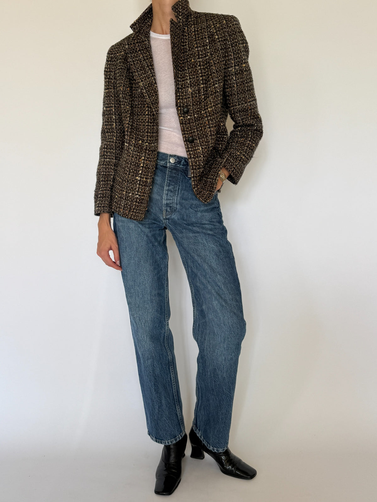 Vintage tweed blazer final styled angle