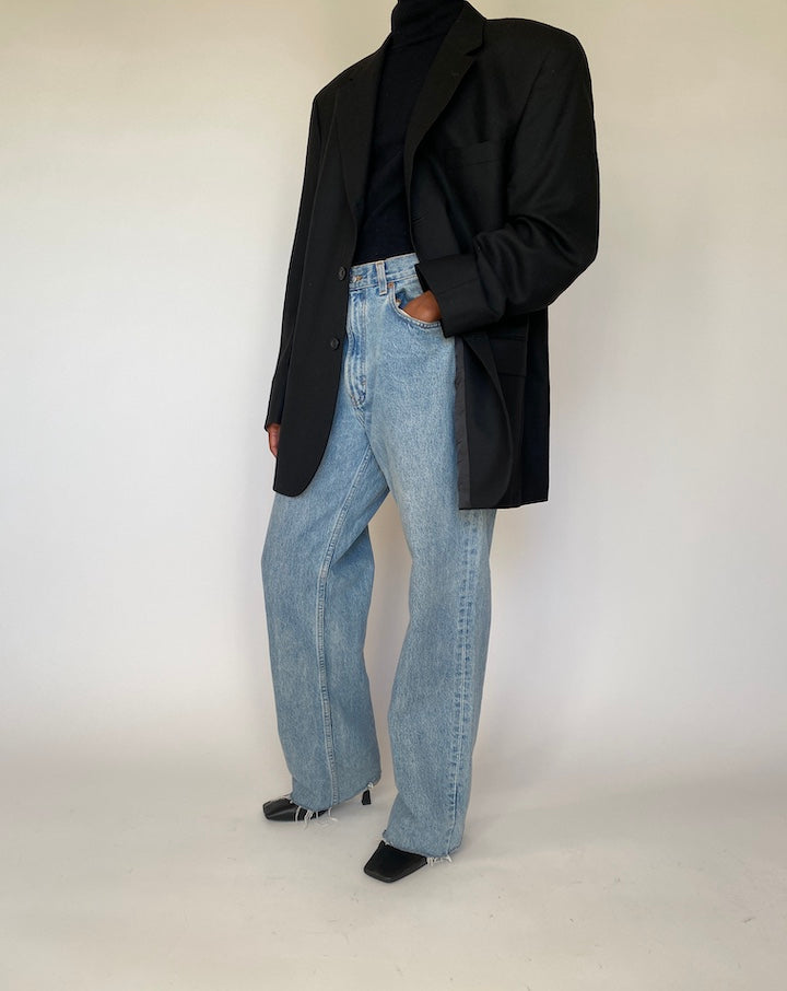 VINTAGE BLACK OVERSIZED BLAZER 4316