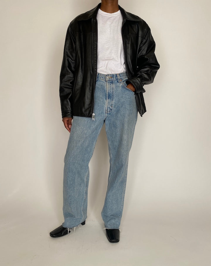 VINTAGE BLACK LEATHER JACKET 4020