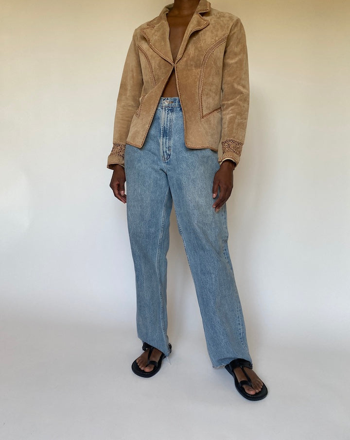 VINTAGE BROWN SUEDE LEATHER JACKET 2710