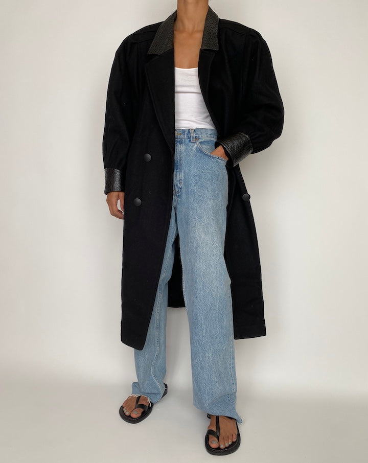 VINTAGE OVERSIZED WOOL BLENDED COAT 2736