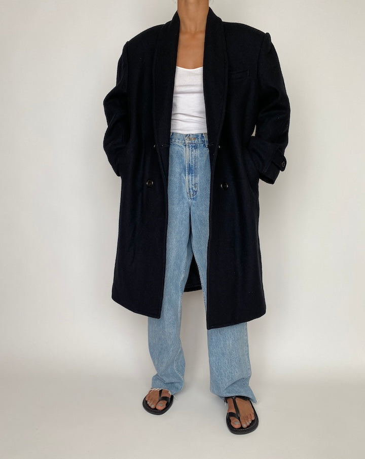 VINTAGE BLACK LONG COAT 2743