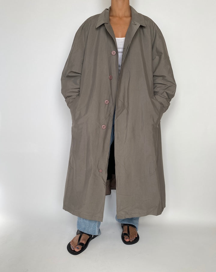 VINTAGE OVERSIZED LONG GREEN COAT 2847