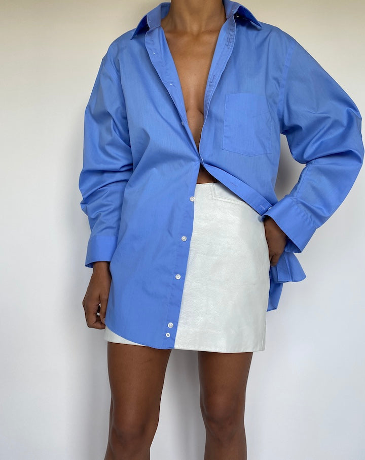 VINTAGE BLUE SLIGHTLY OVERSIZED SHIRT 2909