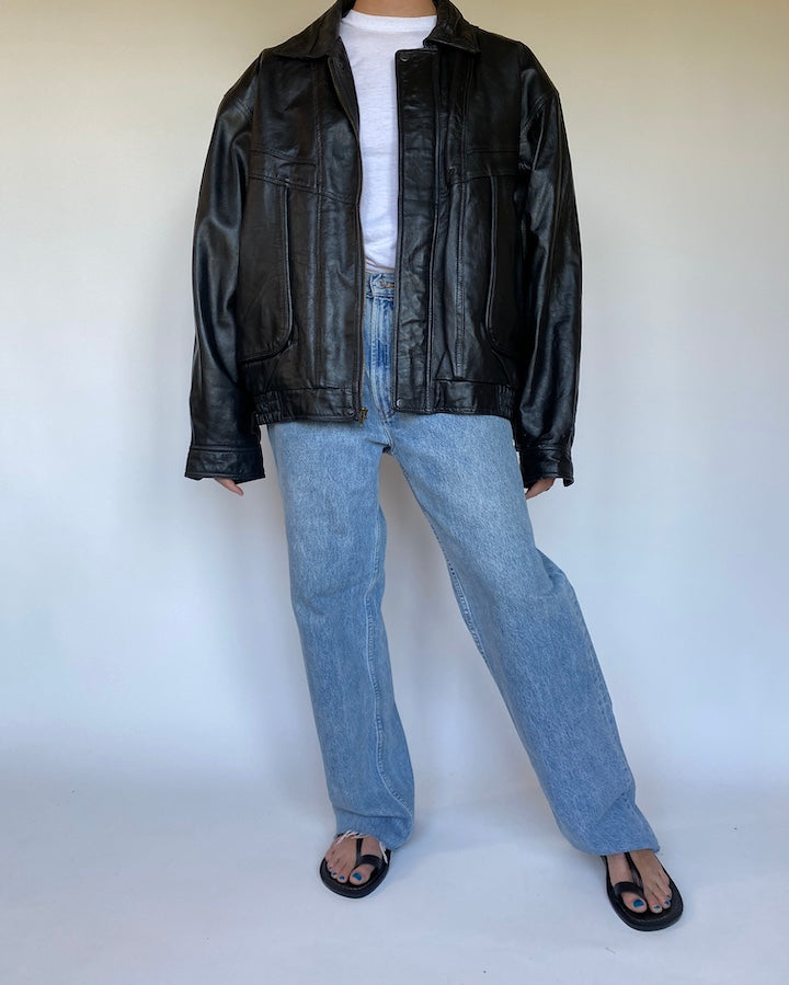 VINTAGE BLACK LEATHER JACKET 3113