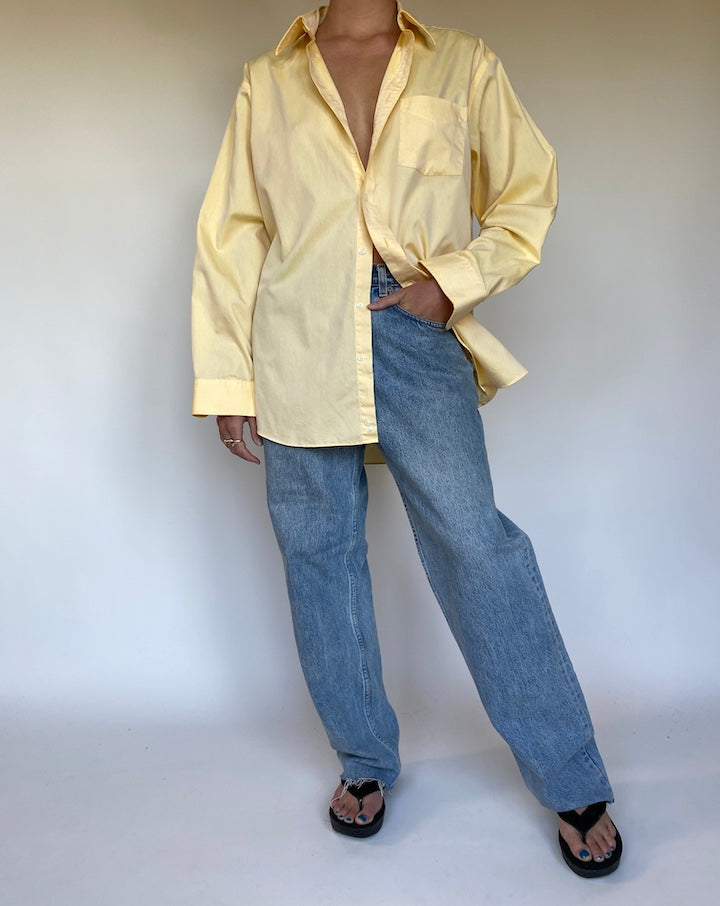 VINTAGE OVERSIZED YELLOW BUTTON DOWN SHIRT 3127