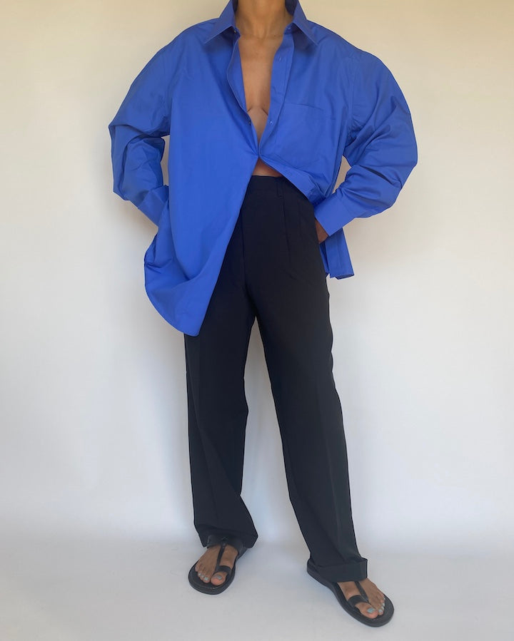 VINTAGE OVERSIZED BLUE BUTTON DOWN SHIRT 3147