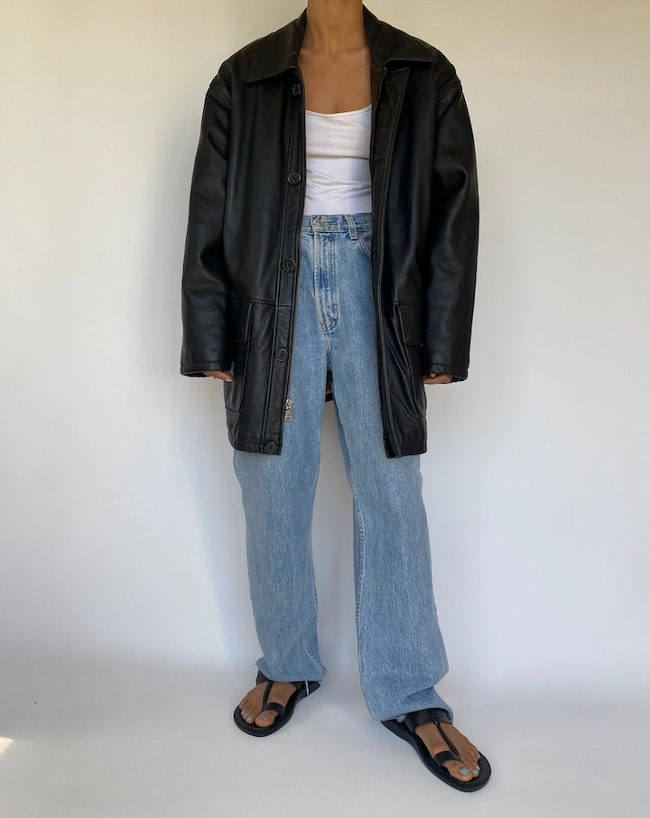 VINTAGE OVERSIZED LEATHER JACKET 3212