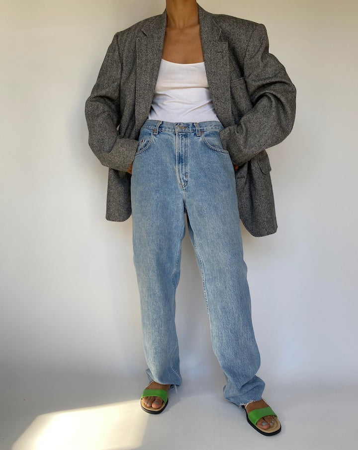 VINTAGE OVERSIZED WOOL BLENDED BLAZER 3233