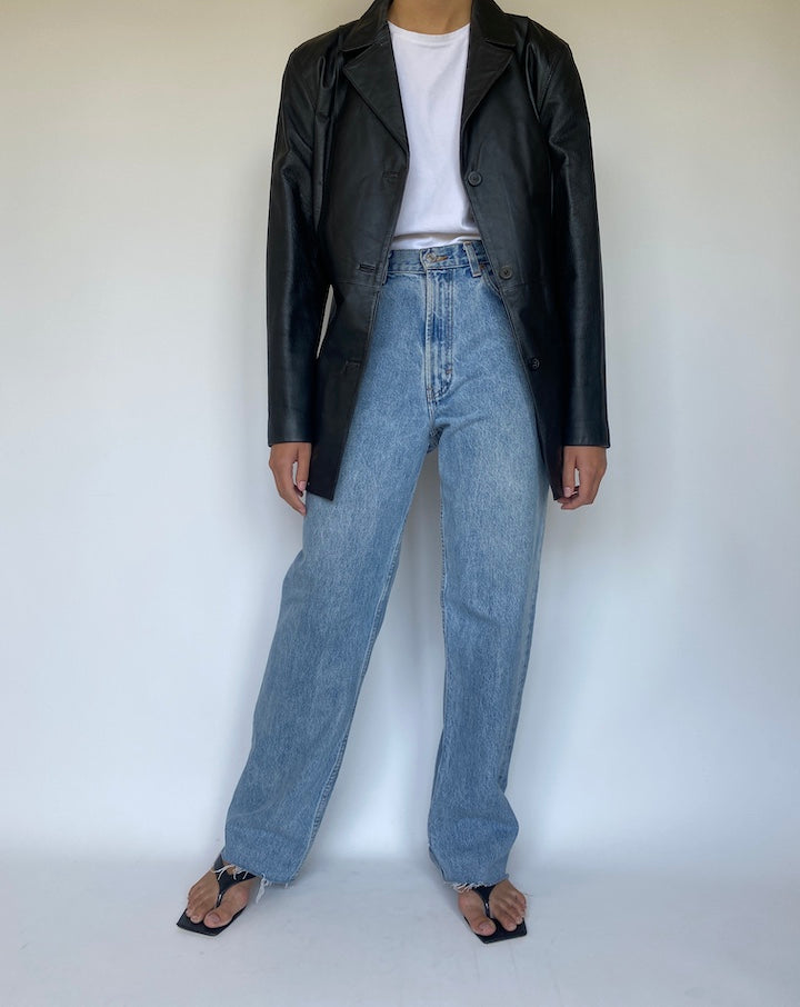 VINTAGE BLACK LEATHER JACKET 3370