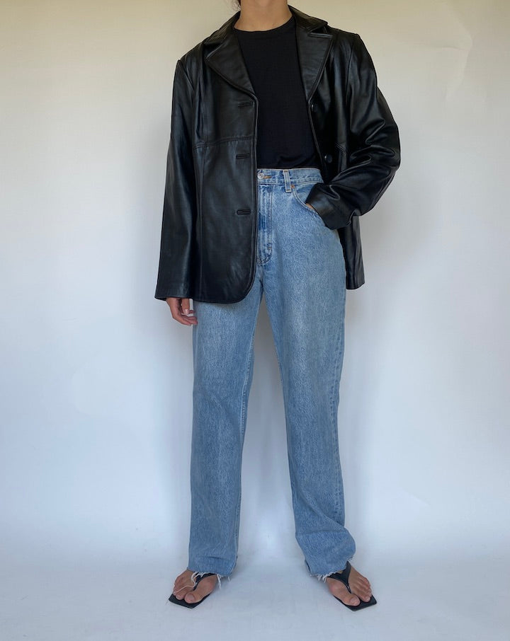 VINTAGE BLACK LEATHER JACKET 3442