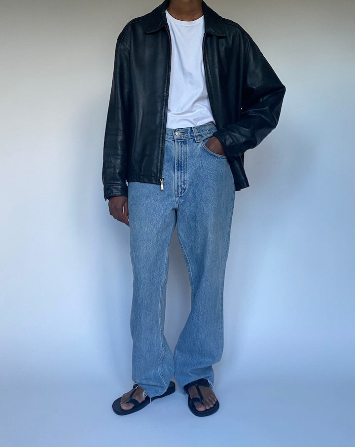 VINTAGE BLACK LEATHER JACKET 3487