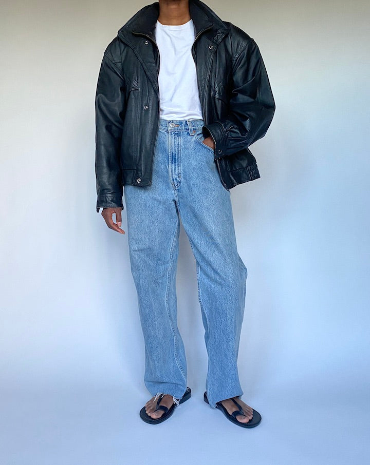 VINTAGE BLACK LEATHER JACKET 3493