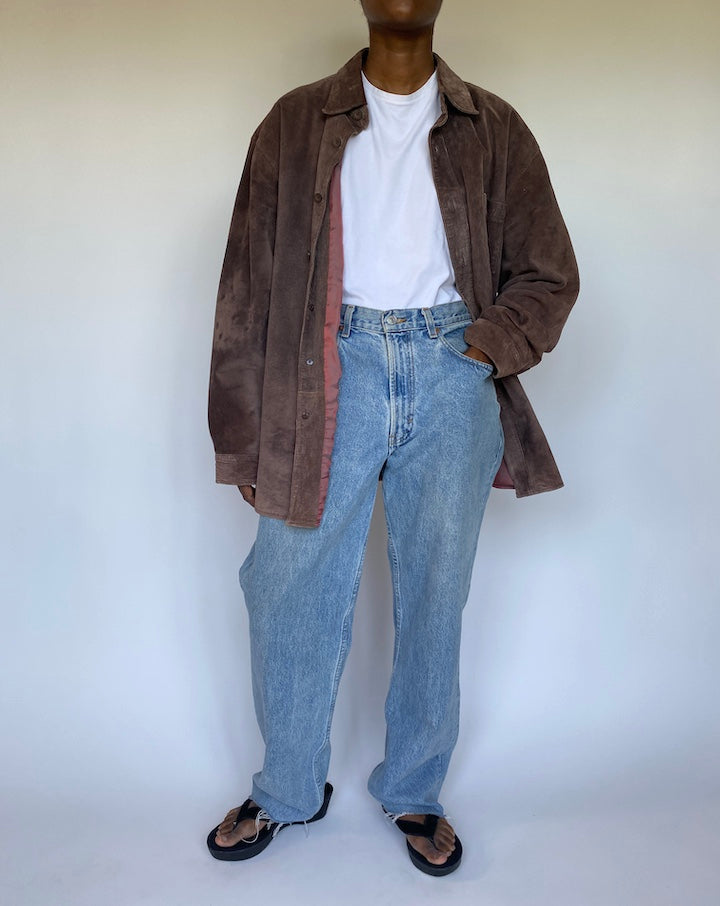 VINTAGE BROWN SUEDE LEATHER JACKET 3586