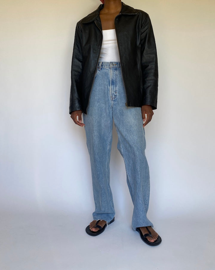VINTAGE BLACK LEATHER JACKET 3703