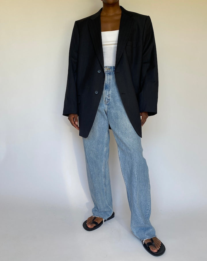 VINTAGE OVERSIZED STRIPED BLAZER 3726