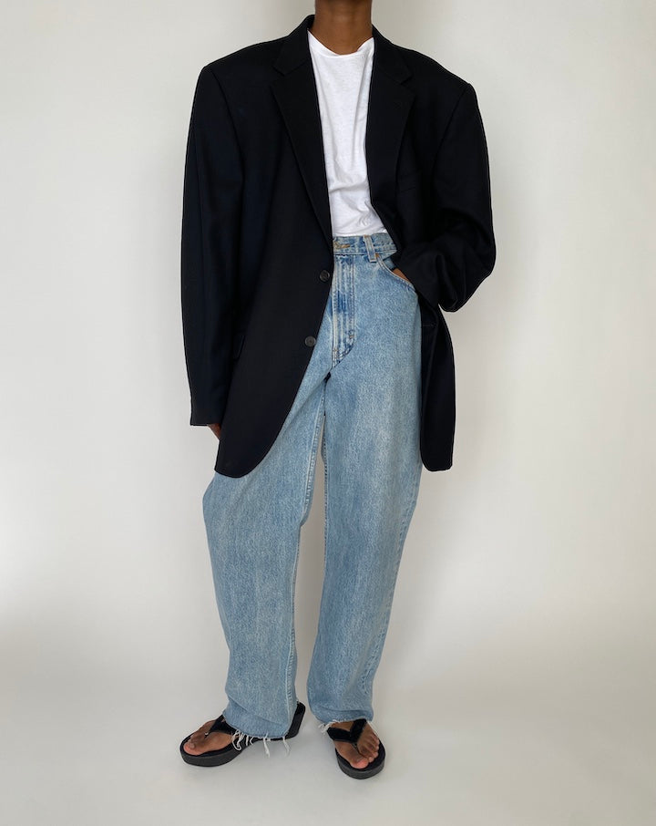 VINTAGE BLACK OVERSIZED BLAZER 3880