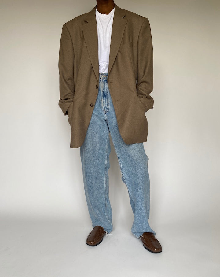 VINTAGE OVERSIZED BROWN BLAZER 3847