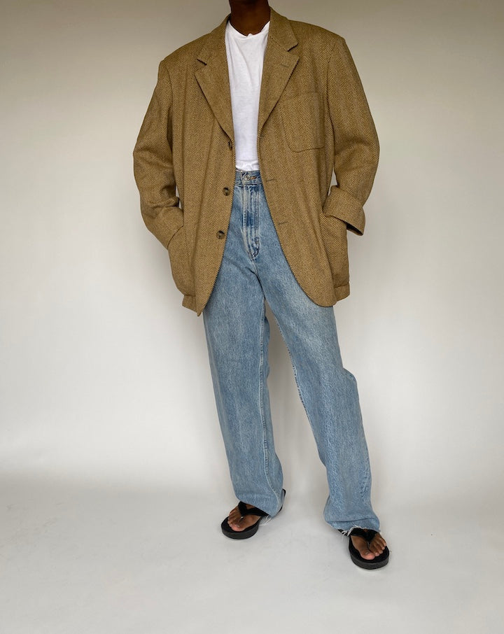 VINTAGE OVERSIZED BEIGE BLAZER 3856