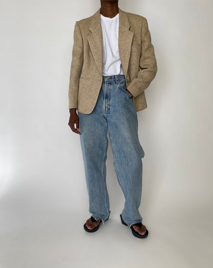 VINTAGE BEIGE WOOL BLAZER 3890