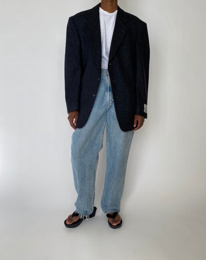 VINTAGE DARK GREY CASHMERE BLAZER 3891