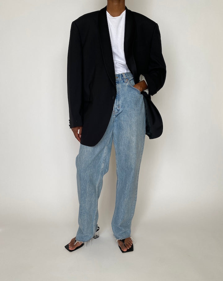 VINTAGE BLACK SINGLE-BREASTED BLAZER 3917