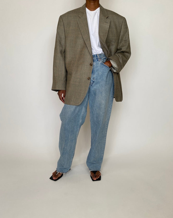 VINTAGE OVERSIZED BEIGE RALPH LAUREN BLAZER 3936