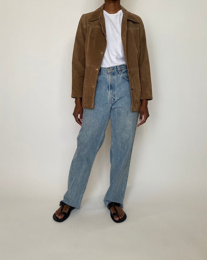 VINTAGE BROWN SUEDE LEATHER JACKET 3938