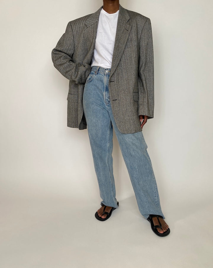 VINTAGE OVERSIZED GREY BLAZER 3939