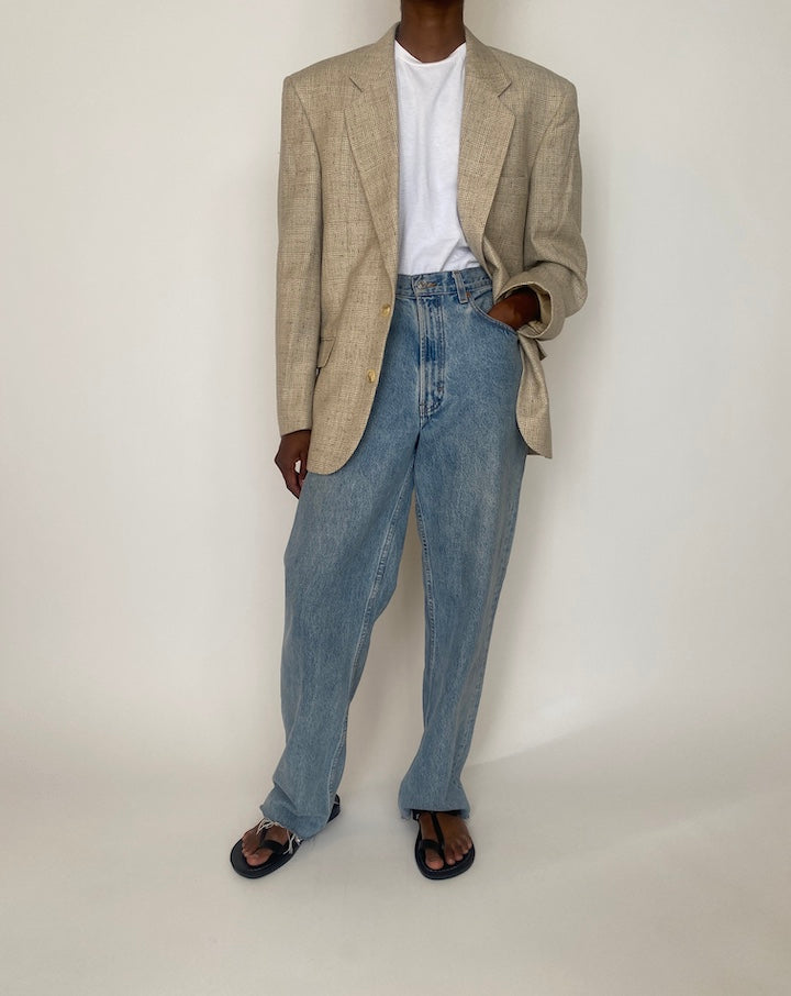 VINTAGE LIGHT BEIGE WOOL BLAZER 3945