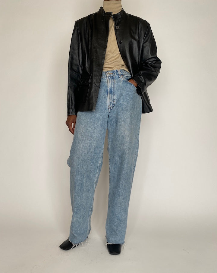 VINTAGE BLACK LEATHER JACKET 4003