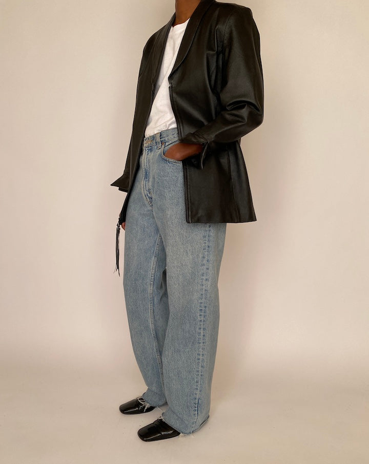 VINTAGE BLACK LEATHER JACKET 4032