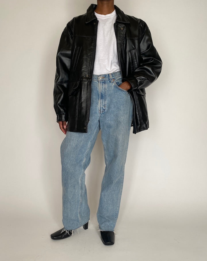 VINTAGE BLACK LEATHER JACKET 4033
