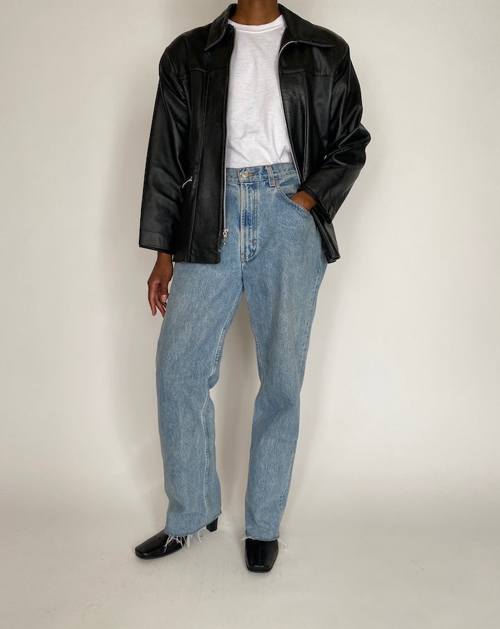 VINTAGE BLACK LEATHER JACKET 4037
