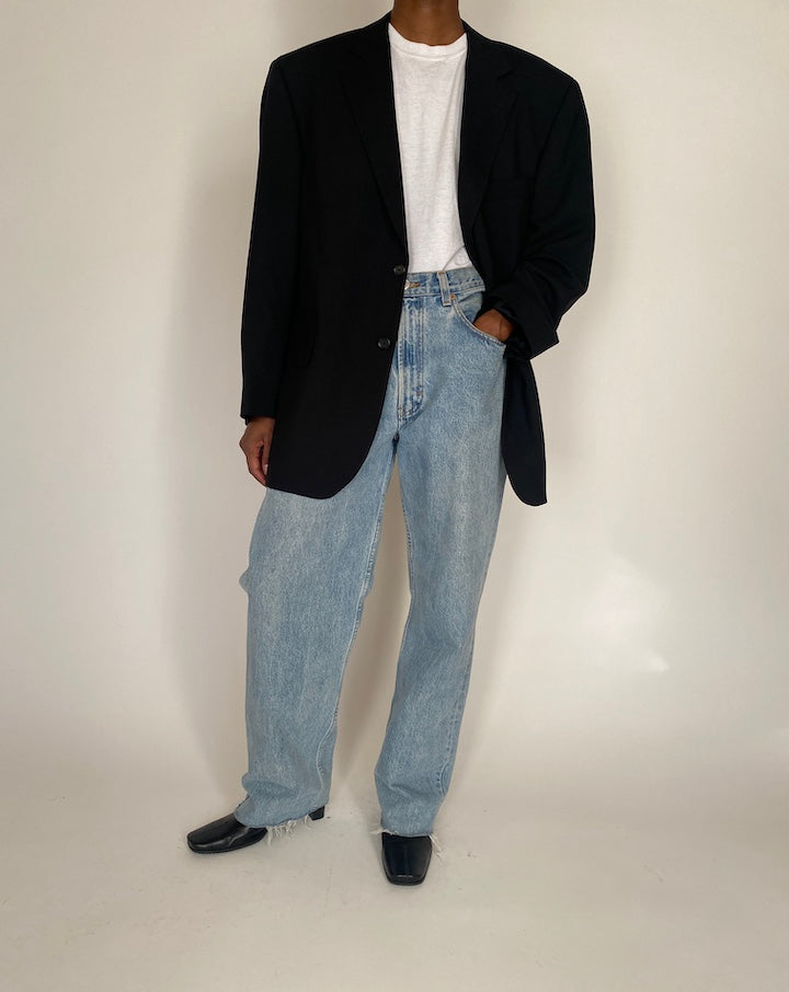 VINTAGE BLACK WOOL BLAZER 4072