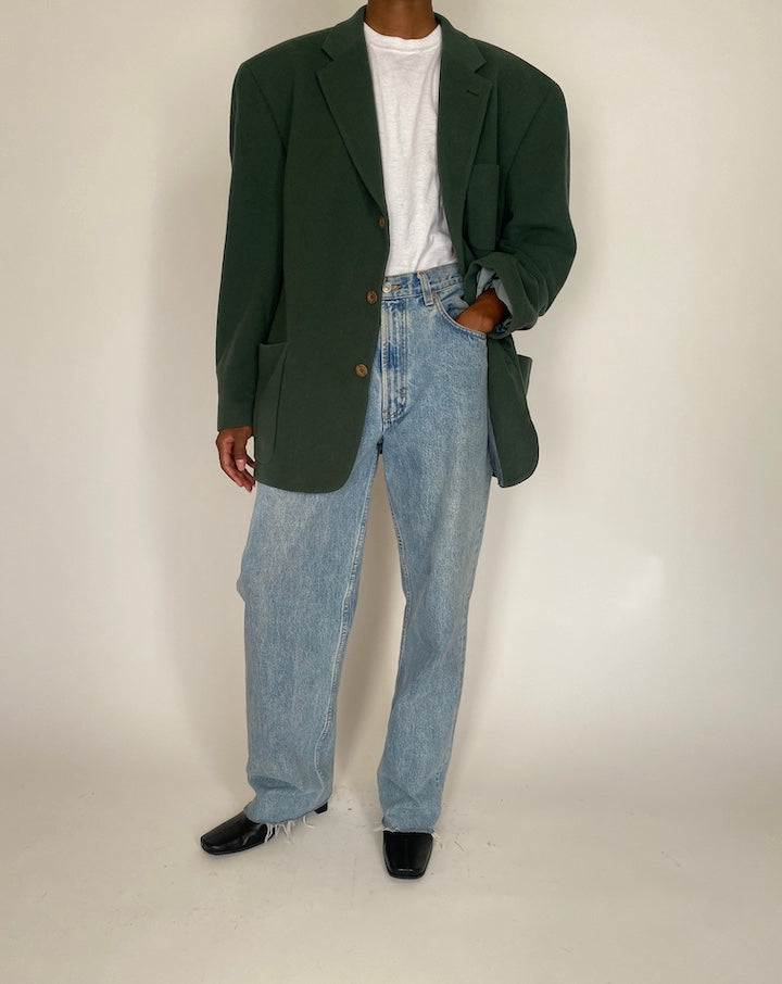 VINTAGE GREEN WOOL BLAZER 4075
