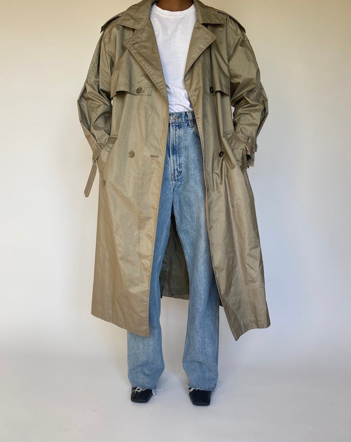 VINTAGE OVERSIZED BEIGE TRENCH COAT 4091